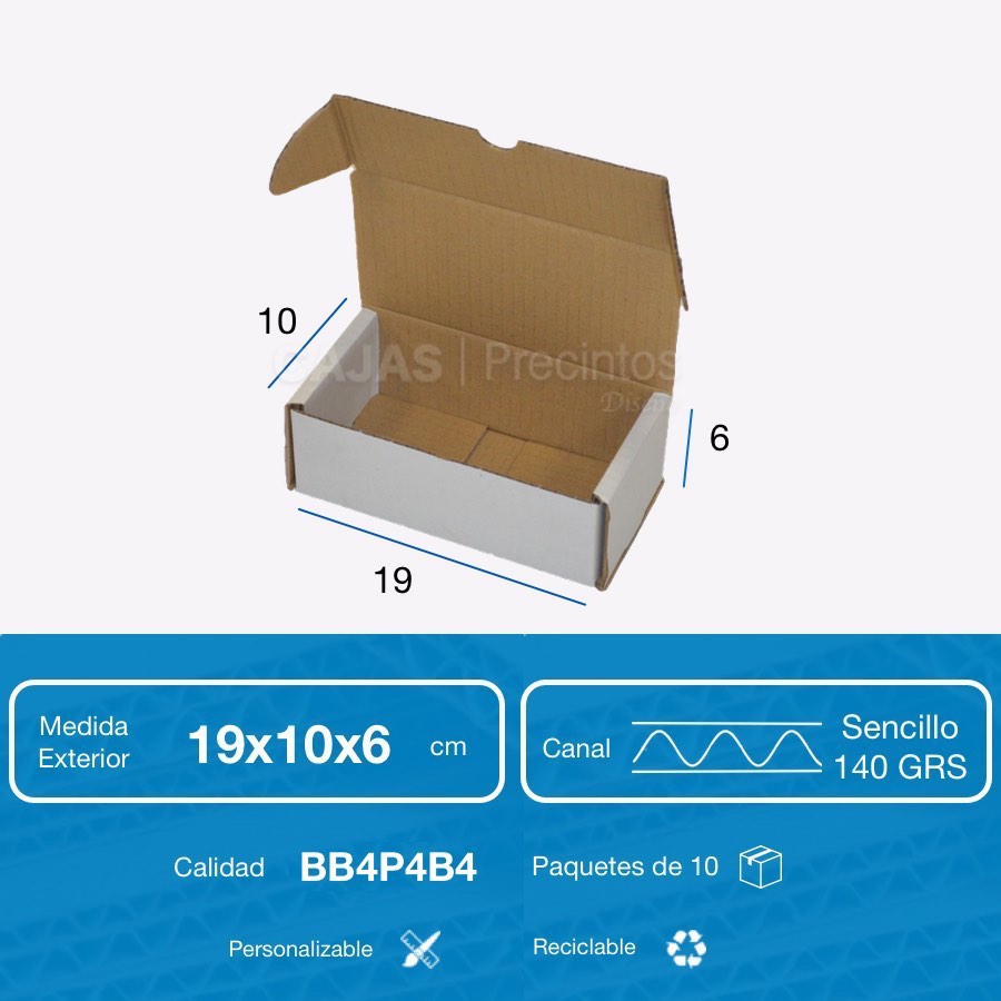Caja Cartón 30x20x10 cm Automontable con Tapa - Cajas y Precintos