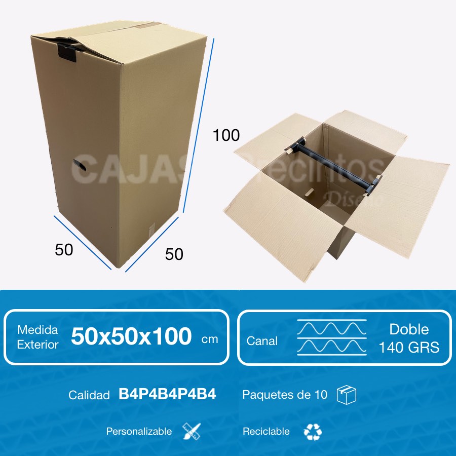 Caja Armario 13 Perchas 520x580x1150 mm (Caja+Tapa)