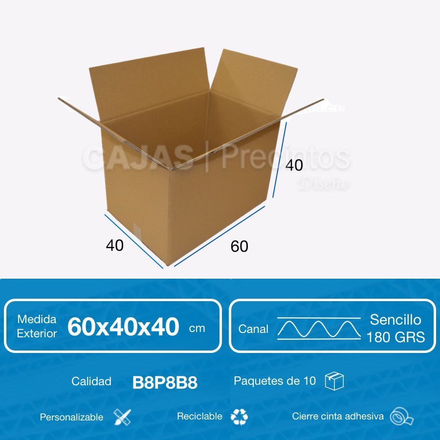 Caja De Cartón 60x40x40 Cm Ideal Para Mudanza