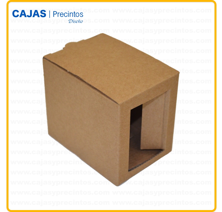 Caja Cartón 12 X 85 X 105 Cm Para Tazas Con Ventana Frontal Kraft